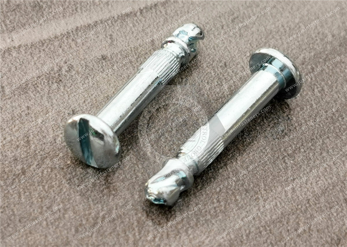 Perno de cuarto de vuelta, Tamaño 4, Ranurado, Acero, Placa de zinc, Cromado brillante Perno de cuarto de vuelta, Tamaño 4, Ranurado, Acero, Placa de zinc, Cromado brillante