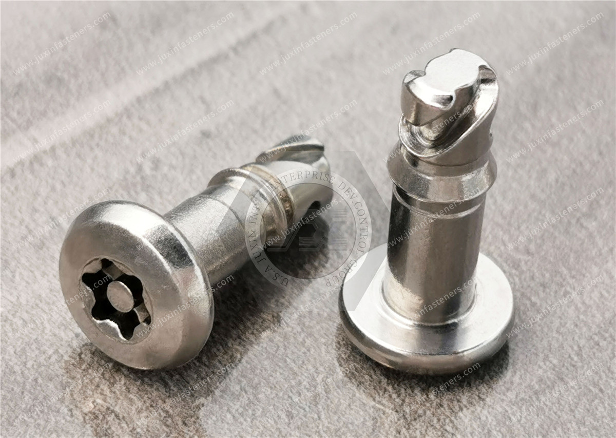 Perno de cuarto de vuelta, tamaño 6, tornillos para metales de cabeza troncocónica TORX tipo T con pasador, acero inoxidable, lubricante de película seca