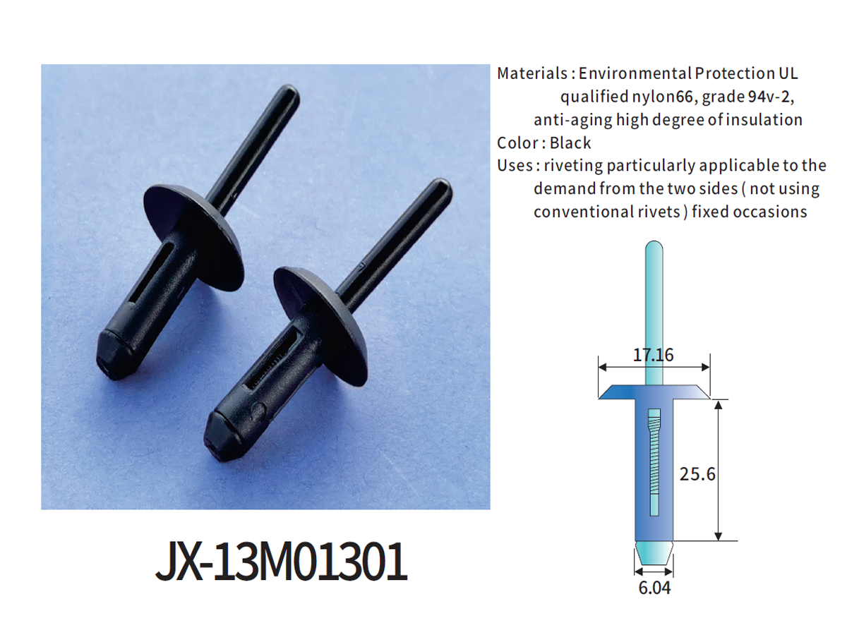 Remache ciego de plástico general JX-13M01301 para automoción Remache ciego de plástico general JX-13M01301 para automoción