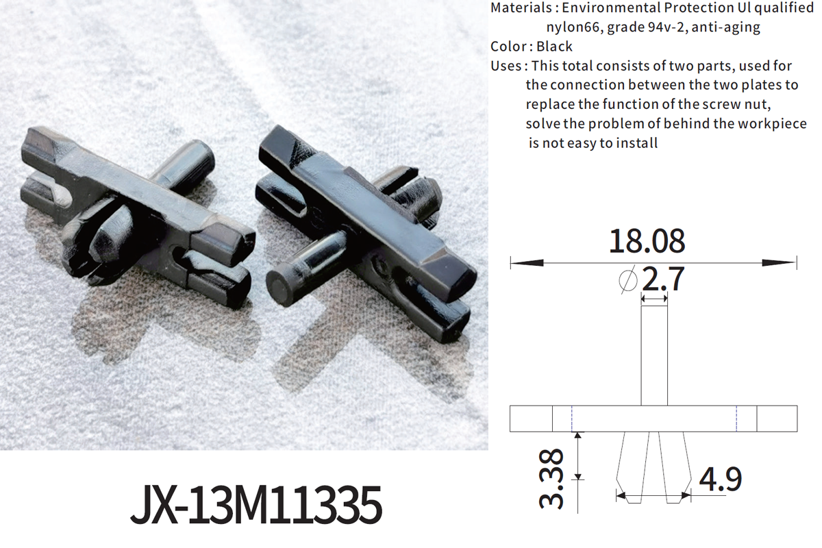 Remaches plásticos generales de la cerradura del empuje JX-13M11335 para automotrices