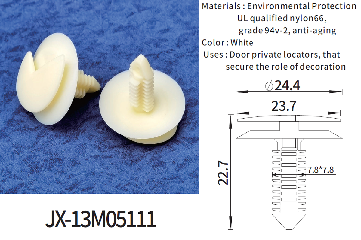 Sujeciones de púas plásticas generales de los remaches del empuje JX-13M05111 para automotrices Sujeciones de púas plásticas generales de los remaches del empuje JX-13M05111 para automotrices