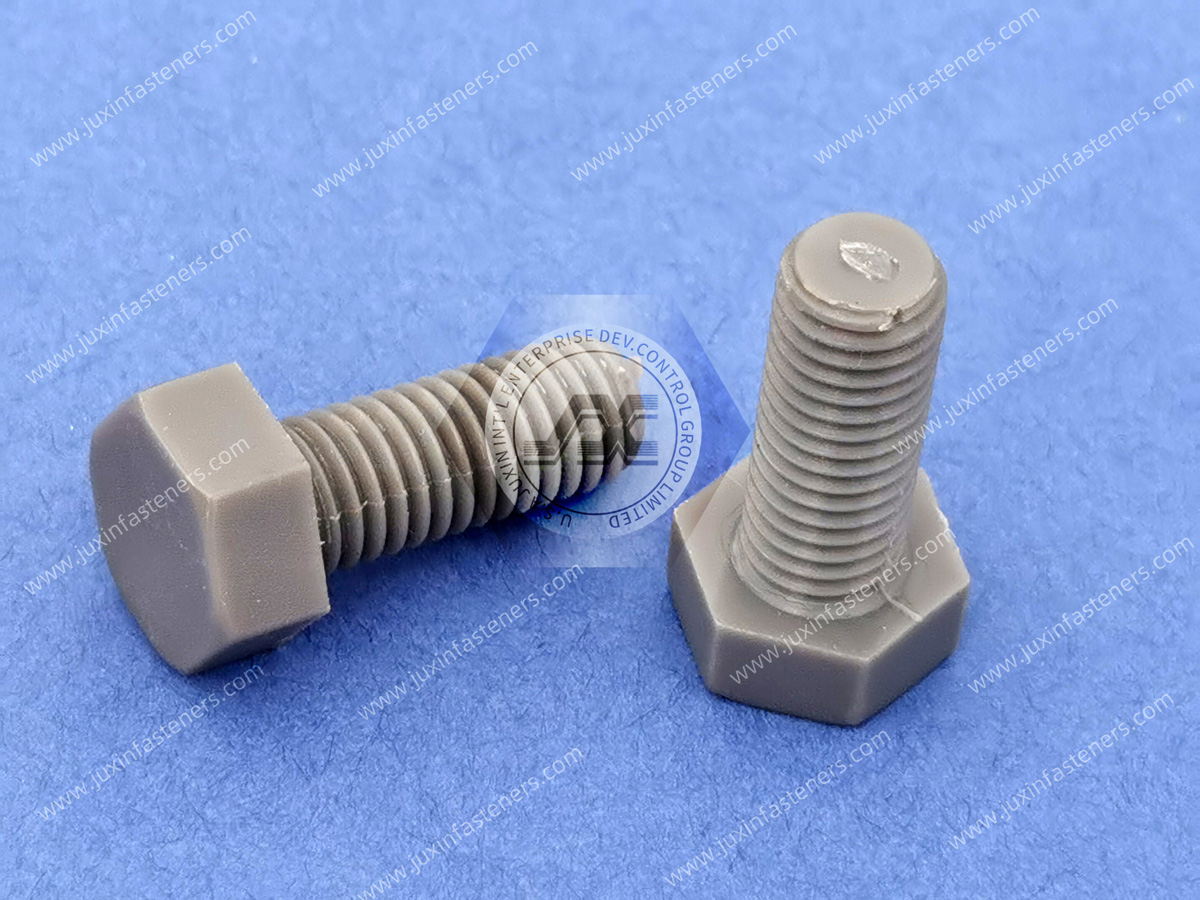 Tornillos de cabeza hexagonal gris de PVC (cloruro de polivinilo) Tornillos de cabeza hexagonal gris de PVC (cloruro de polivinilo)