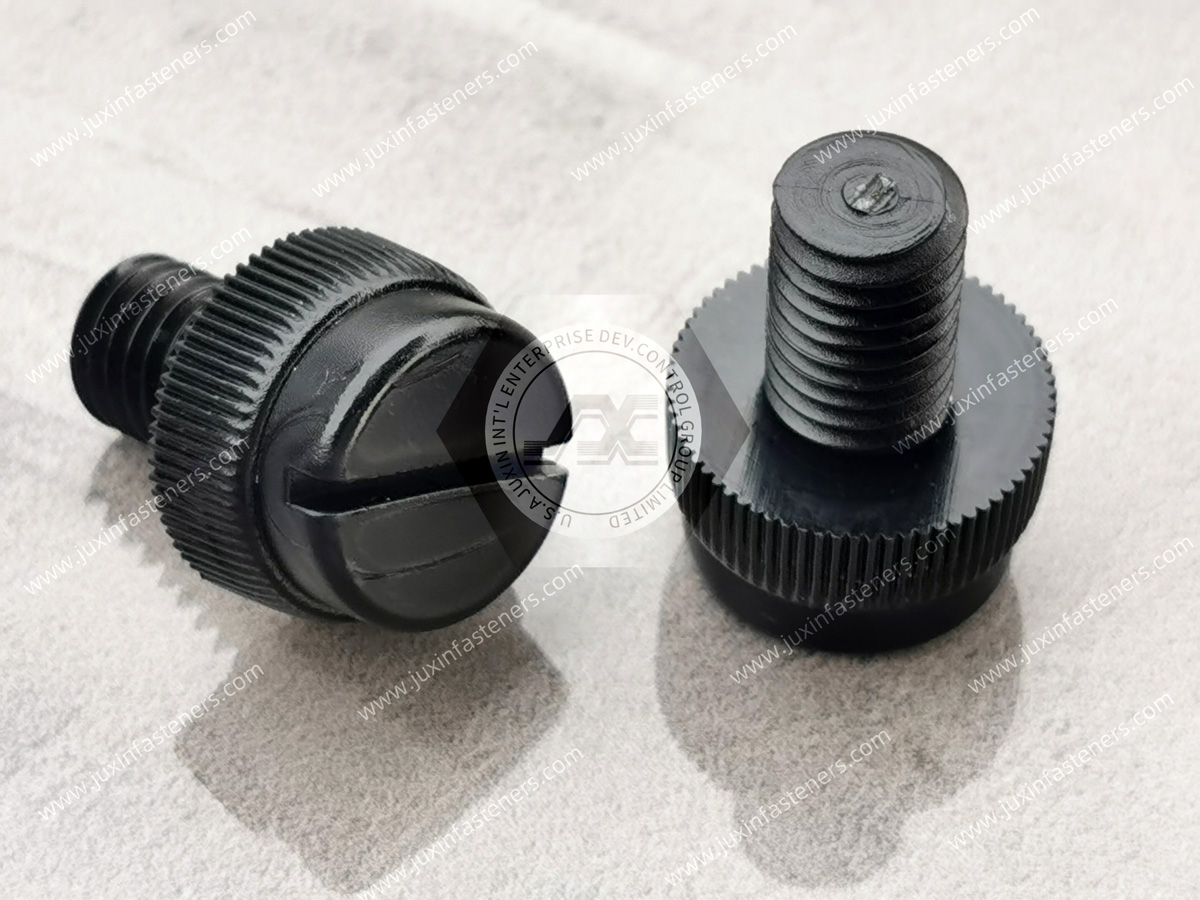 Tornillos de mariposa de cabeza elevada de nailon negro