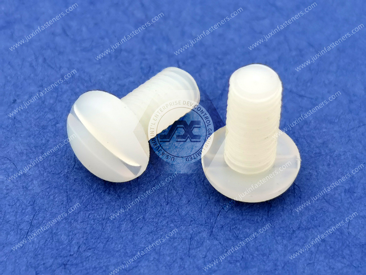 Tornillos ranurados de cabeza plana de nailon ANSI Tornillos ranurados de cabeza plana de nailon ANSI
