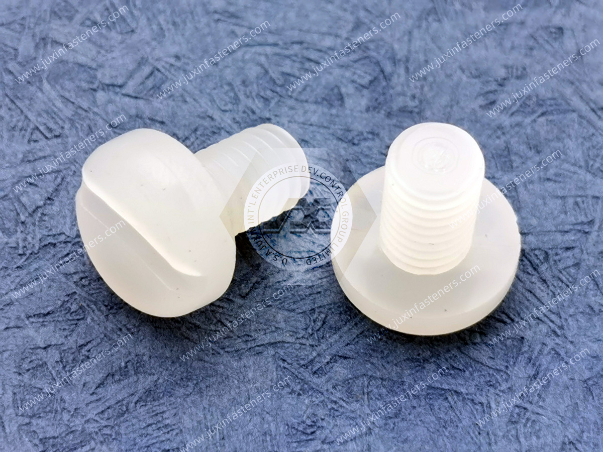Tornillos ranurados de cabeza plana de PVDF Tornillos ranurados de cabeza plana de PVDF