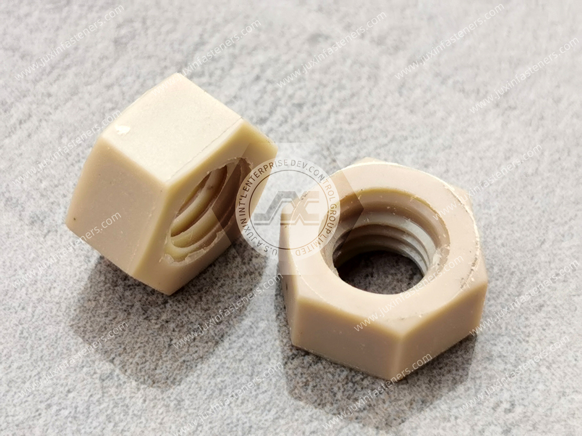 Tuerca hexagonal PEEK de alta resistencia y alta temperatura Tuerca hexagonal PEEK de alta resistencia y alta temperatura