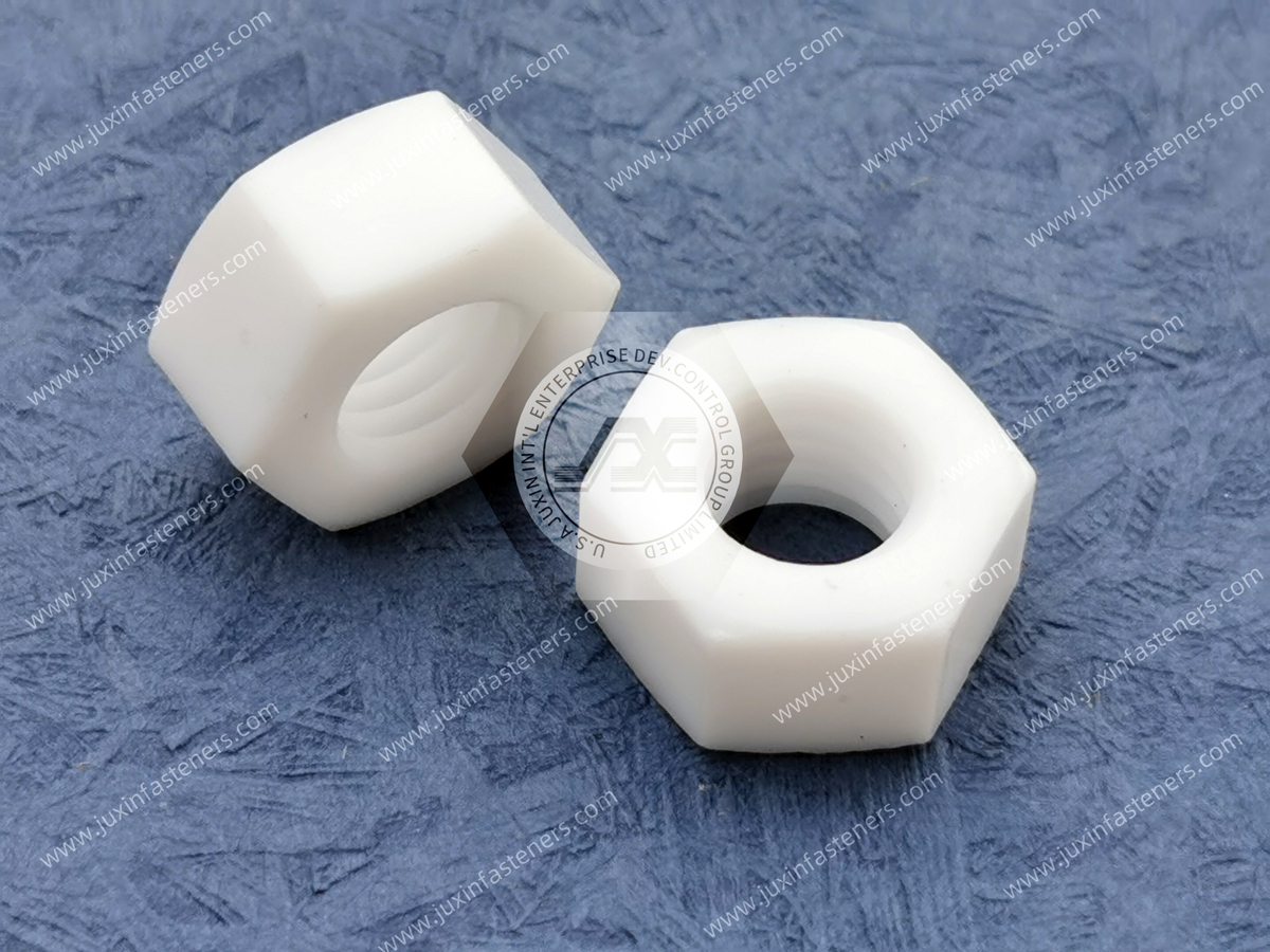 Tuercas hexagonales de polipropileno resistentes a productos químicos Tuercas hexagonales de polipropileno resistentes a productos químicos