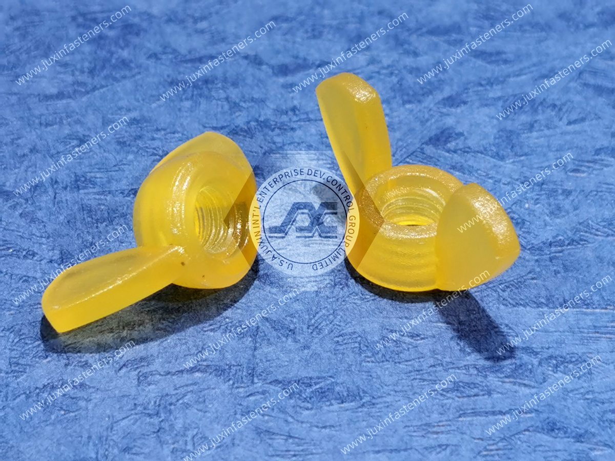 Tuercas de mariposa métricas de nailon amarillo 66 de plástico