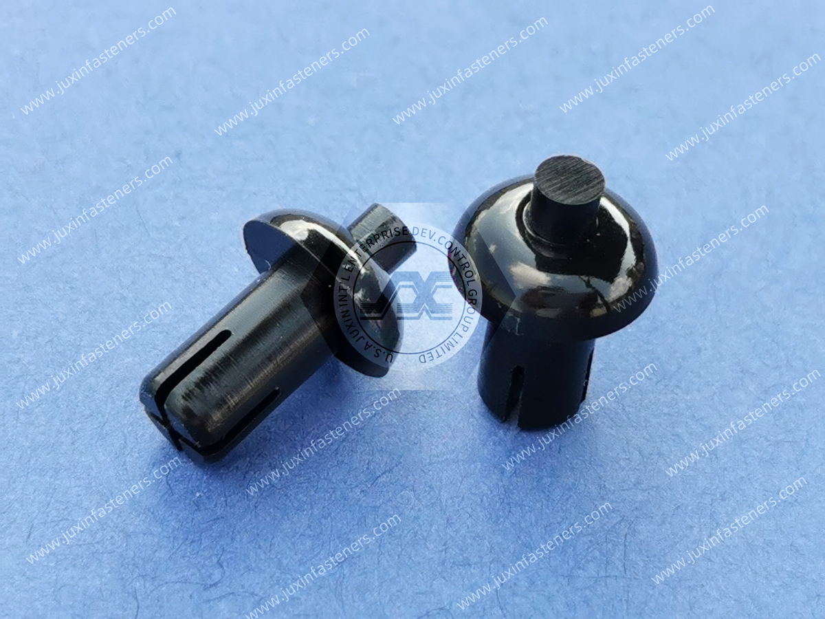 Remache a presión de nailon negro JX-RS romo Remache a presión de nailon negro JX-RS romo