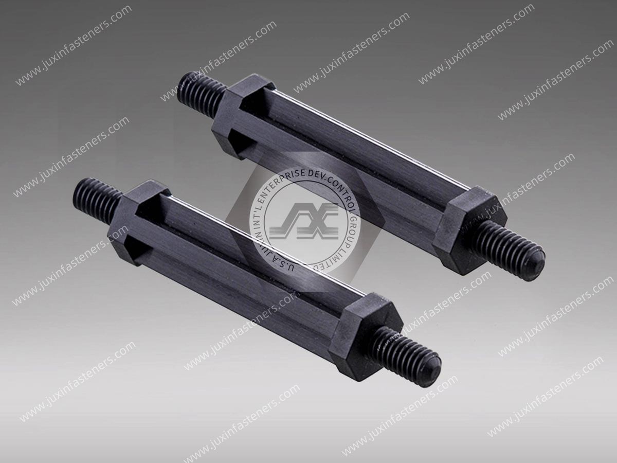 Espaciador de apilamiento de placa de circuito de nailon negro JX-GCBS Espaciador de apilamiento de placa de circuito de nailon negro JX-GCBS