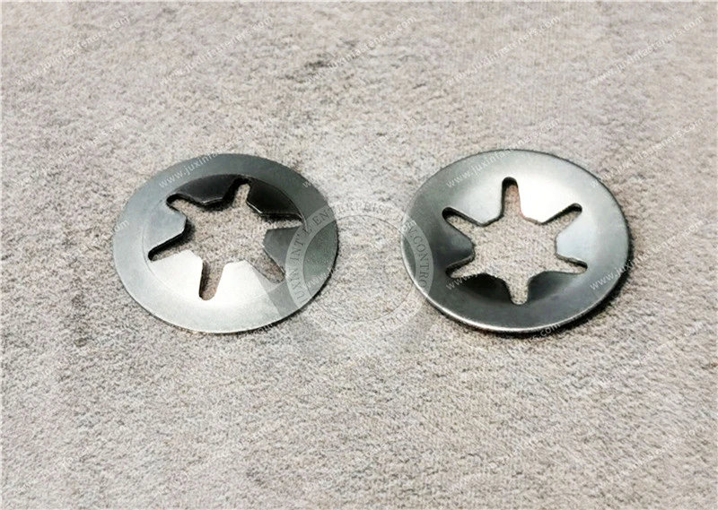 Retenedor de cuarto de vuelta, tama&ntilde;o 4, acero inoxidable Arandelas Starlock de acero inoxidable Di&aacute;metro interno de 0,16 pulgadas Di&aacute;metro exterior de 0,47 Arandelas de seguridad con dientes internos Sujetadores de clip de velocidad de bloqueo a presi&oacute;n