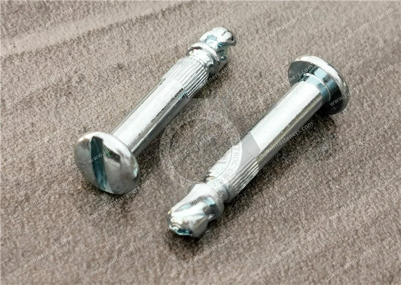 Perno de cuarto de vuelta, Tama&ntilde;o 4, Ranurado, Acero, Placa de zinc, Cromado brillante
