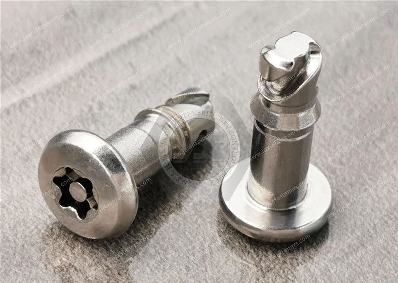 Perno de cuarto de vuelta, tama&ntilde;o 6, tornillos para metales TORX de cabeza troncoc&oacute;nica tipo T con pasador, acero inoxidable, lubricante de pel&iacute;cula seca
