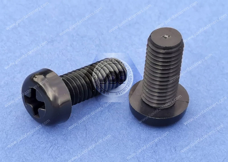 Tornillos Phillips de cabeza plana de nailon negro