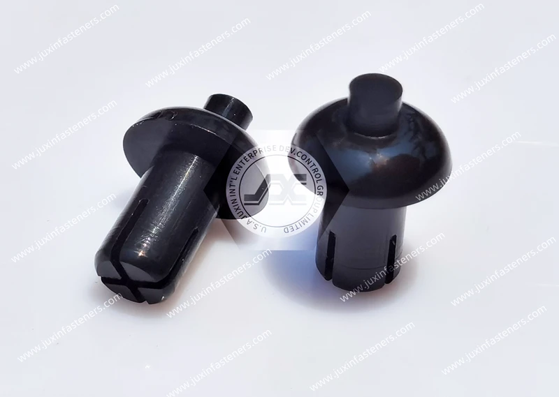 JX-GRS romo de remache de empuje negro de alta calidad para panel